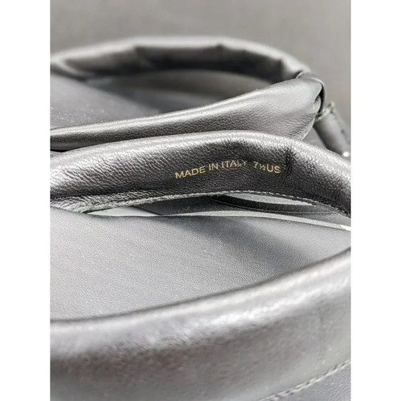 KENNETH COLE NEW YORK ATHENS TONG BLACK LEATHER FLATFORM SANDALS Size 7.5 - Picture 5 of 7